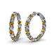 1 - Carisa 11.38 ctw (4.50 mm) Inside Outside Round Citrine and Lab Grown Diamond Eternity Hoop Earrings 