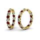 1 - Carisa 11.98 ctw (4.50 mm) Inside Outside Round Red Garnet and Lab Grown Diamond Eternity Hoop Earrings 