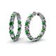 1 - Carisa 10.88 ctw (4.50 mm) Inside Outside Round Lab Created Emerald and Lab Grown Diamond Eternity Hoop Earrings 