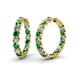 1 - Carisa 10.88 ctw (4.50 mm) Inside Outside Round Lab Created Emerald and Lab Grown Diamond Eternity Hoop Earrings 