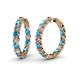 1 - Carisa 11.68 ctw (4.50 mm) Inside Outside Round London Blue Topaz and Lab Grown Diamond Eternity Hoop Earrings 