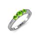 4 - Ayaka Peridot Three Stone with Side Diamond Ring 