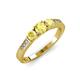 4 - Ayaka Yellow Sapphire Three Stone with Side Diamond Ring 