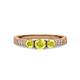 3 - Ayaka Yellow Diamond Three Stone with Side Diamond Ring 