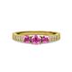 3 - Ayaka Pink Sapphire Three Stone with Side Diamond Ring 