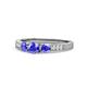 1 - Ayaka Tanzanite Three Stone with Side Diamond Ring 