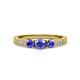 3 - Ayaka Tanzanite Three Stone with Side Diamond Ring 