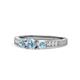 1 - Ayaka Aquamarine Three Stone with Side Diamond Ring 