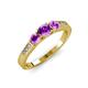4 - Ayaka Amethyst Three Stone with Side Diamond Ring 