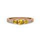 3 - Ayaka Citrine Three Stone with Side Diamond Ring 