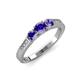 4 - Ayaka Iolite Three Stone with Side Diamond Ring 