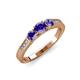4 - Ayaka Iolite Three Stone with Side Diamond Ring 