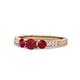 1 - Ayaka Ruby Three Stone with Side Diamond Ring 