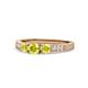 1 - Ayaka Yellow Diamond Three Stone with Side Diamond Ring 