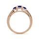 5 - Ayaka Blue Sapphire Three Stone with Side Diamond Ring 
