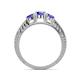 5 - Ayaka Tanzanite Three Stone with Side Diamond Ring 