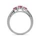 5 - Ayaka Pink Tourmaline Three Stone with Side Diamond Ring 