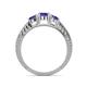 5 - Ayaka Iolite Three Stone with Side Diamond Ring 