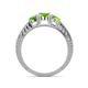5 - Ayaka Peridot Three Stone with Side Diamond Ring 