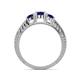 5 - Ayaka Blue Sapphire Three Stone with Side Diamond Ring 