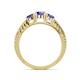 5 - Ayaka Tanzanite Three Stone with Side Diamond Ring 