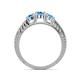 5 - Ayaka Blue Topaz Three Stone with Side Diamond Ring 