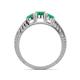 5 - Ayaka Emerald Three Stone with Side Diamond Ring 