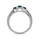 5 - Ayaka London Blue Topaz Three Stone with Side Diamond Ring 