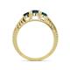 5 - Ayaka Blue Diamond Three Stone with Side Diamond Ring 