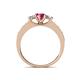 4 - Valene Pink Tourmaline and Diamond Three Stone Engagement Ring 