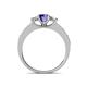 4 - Valene Iolite and Diamond Three Stone Engagement Ring 
