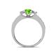 4 - Valene Peridot and Diamond Three Stone Engagement Ring 