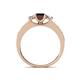 4 - Valene Red Garnet and Diamond Three Stone Engagement Ring 