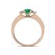 4 - Valene Emerald and Diamond Three Stone Engagement Ring 