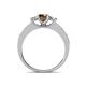 4 - Valene Smoky Quartz and Diamond Three Stone Engagement Ring 