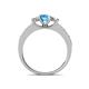 4 - Valene Blue Topaz and Diamond Three Stone Engagement Ring 