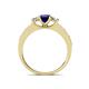 4 - Valene Blue Sapphire and Diamond Three Stone Engagement Ring 