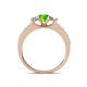 4 - Valene Peridot and Diamond Three Stone Engagement Ring 