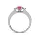 4 - Valene Rhodolite Garnet and Diamond Three Stone Engagement Ring 