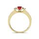 4 - Valene Ruby and Diamond Three Stone Engagement Ring 