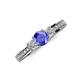 3 - Valene Tanzanite and Lab Grown Diamond Three Stone Engagement Ring 