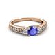2 - Valene Tanzanite and Lab Grown Diamond Three Stone Engagement Ring 