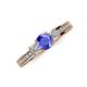 3 - Valene Tanzanite and Lab Grown Diamond Three Stone Engagement Ring 