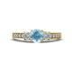 1 - Valene Aquamarine and Lab Grown Diamond Three Stone Engagement Ring 