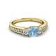 2 - Valene Aquamarine and Lab Grown Diamond Three Stone Engagement Ring 