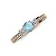3 - Valene Aquamarine and Lab Grown Diamond Three Stone Engagement Ring 
