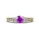 1 - Valene Amethyst and Lab Grown Diamond Three Stone Engagement Ring 