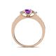 4 - Valene Amethyst and Lab Grown Diamond Three Stone Engagement Ring 