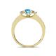 4 - Valene Blue Topaz and Lab Grown Diamond Three Stone Engagement Ring 