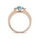 4 - Valene Blue Topaz and Lab Grown Diamond Three Stone Engagement Ring 
